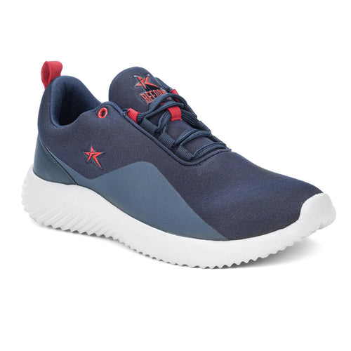 Load image into Gallery viewer, Navy Blue Solid Textile Lace Up Running Sport Shoes For Men
