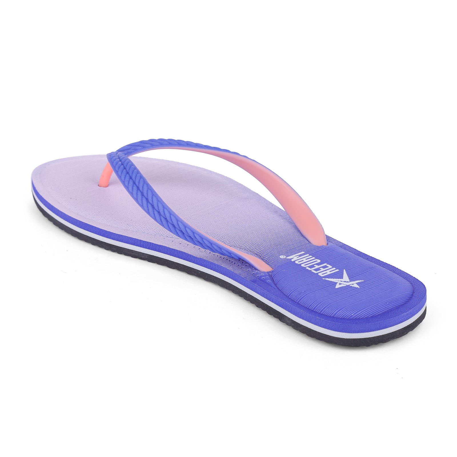 Navy Blue Solid Rubber Slip On Casual Slippers For Women