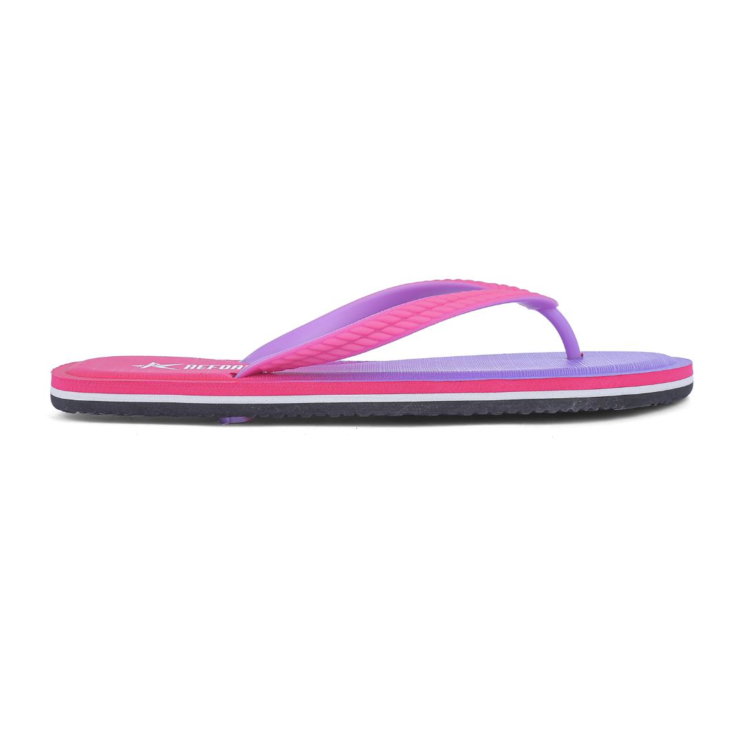 Pink Solid Rubber Slip On Casual Slippers For Women