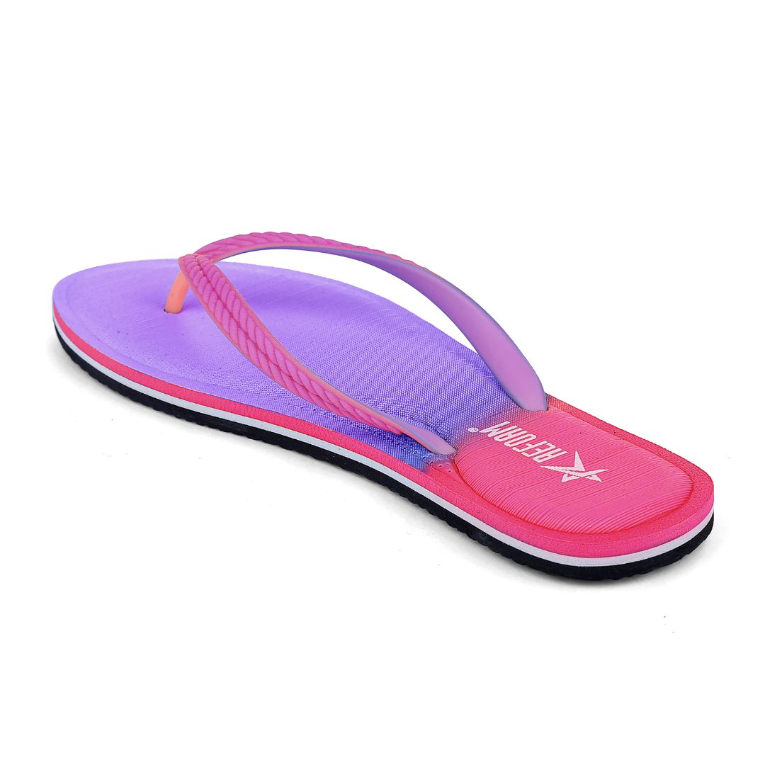 Pink Solid Rubber Slip On Casual Slippers For Women