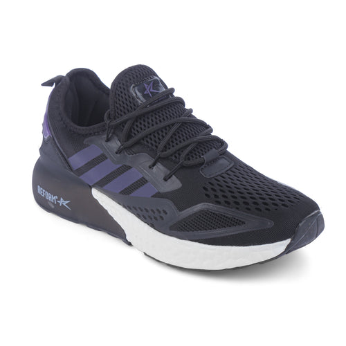 Load image into Gallery viewer, Navy Blue Solid Mesh Lace Up Sneakers For Men
