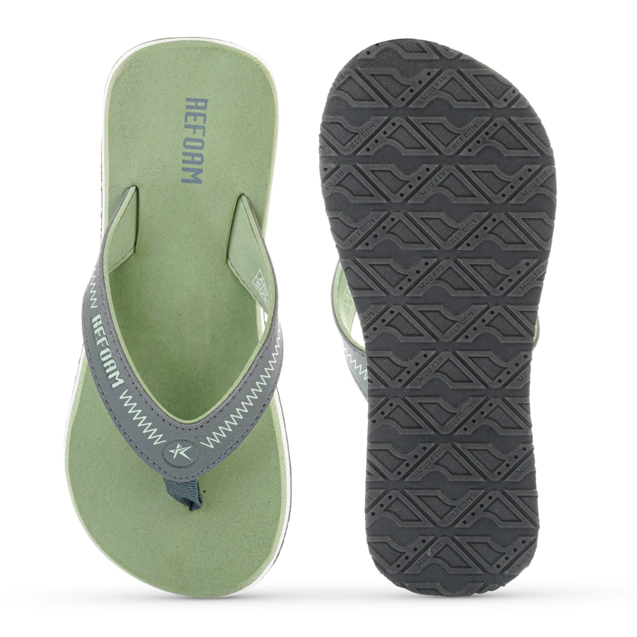 Olive Solid Rubber Slip On Casual Slippers For Women